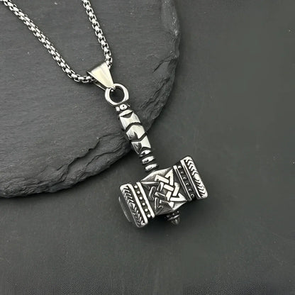 Retro Viking Thor’s Hammer Pendant Necklace