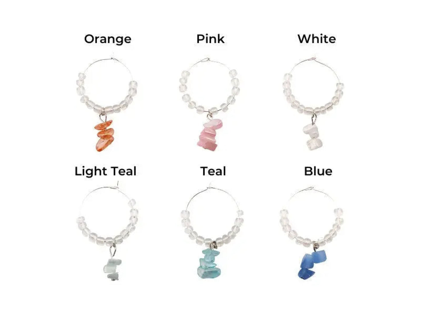 Simple Gem Wine Charms-Morganite Gems