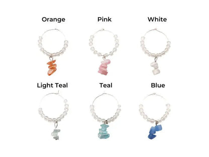 Simple Gem Wine Charms-Morganite Gems