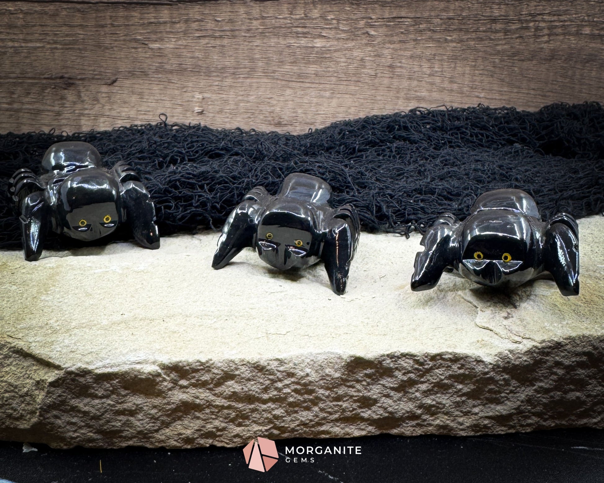 Small Black Onyx Spider Carving – Hand-Carved Tarantula Figurine with Meaning Card for Protection & Gothic Decor