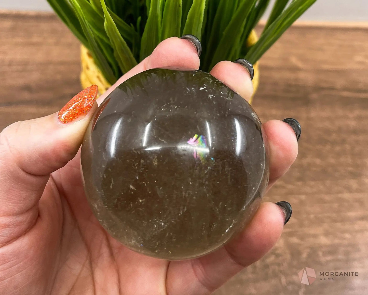 Smokey Quartz Sphere-Morganite Gems