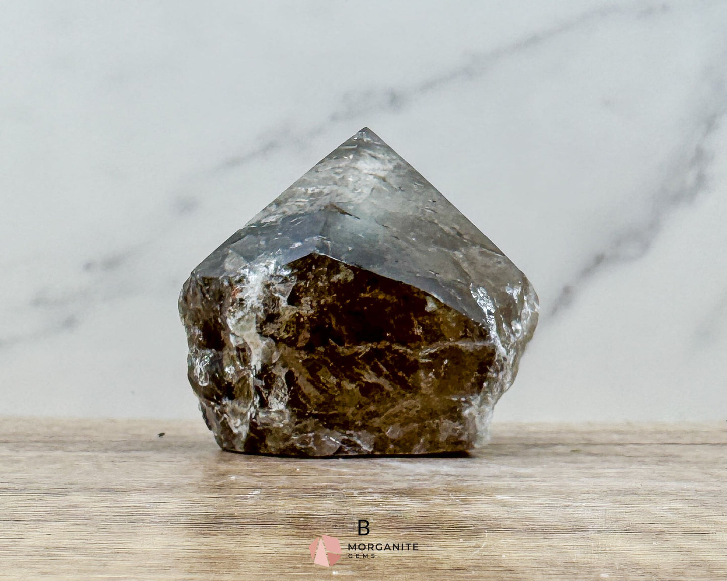 Smoky Quartz Half Rough Cut Base Point – Grounding & Protective Energy Crystal - B - Metaphysical Crystals