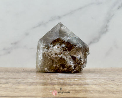 Smoky Quartz Half Rough Cut Base Point – Grounding & Protective Energy Crystal - Metaphysical Crystals