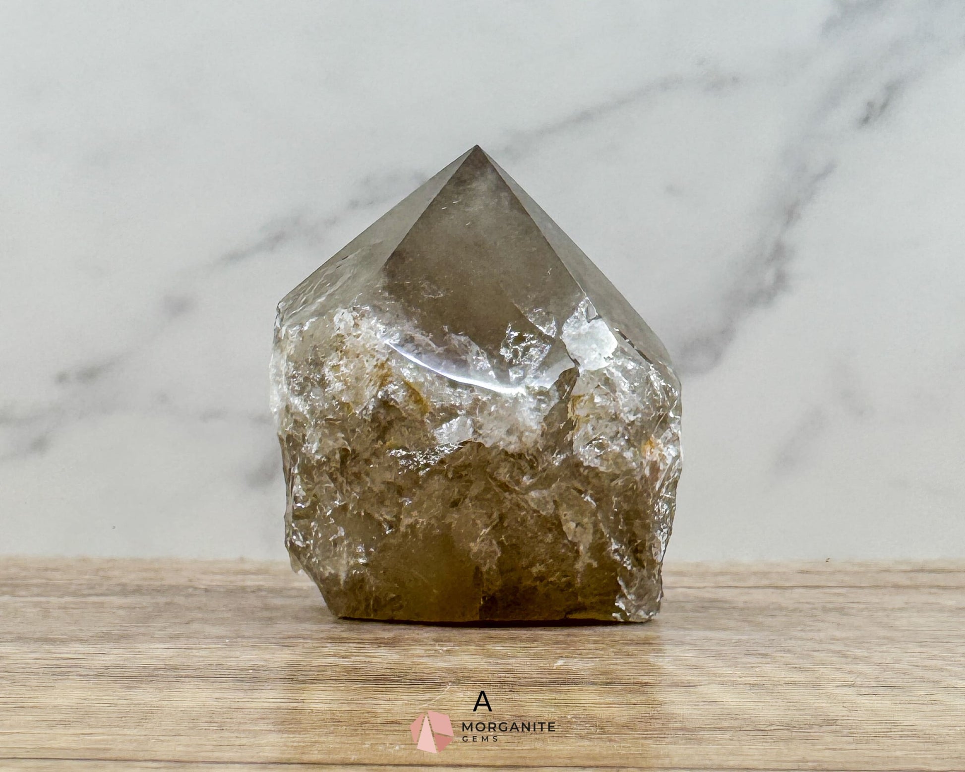 Smoky Quartz Half Rough Cut Base Point – Grounding & Protective Energy Crystal - Metaphysical Crystals