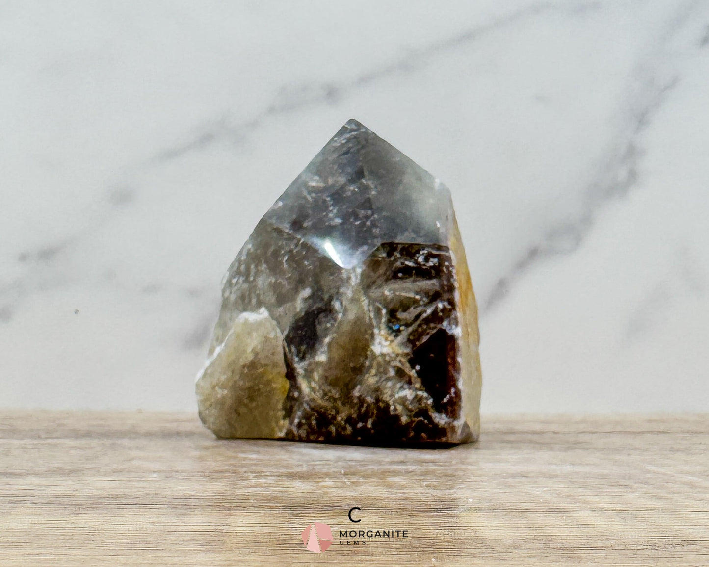 Smoky Quartz Half Rough Cut Base Point – Grounding & Protective Energy Crystal - C - Metaphysical Crystals