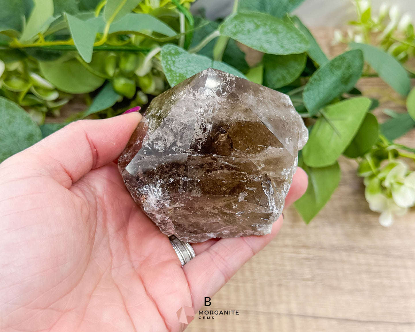 Smoky Quartz Half Rough Cut Base Point – Grounding & Protective Energy Crystal - Metaphysical Crystals