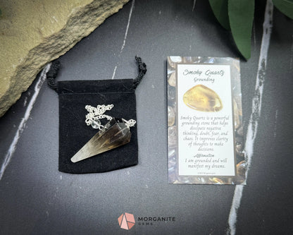 Smoky Quartz Pendulum for Grounding Protection & Energy Detox - Metaphysical Crystals