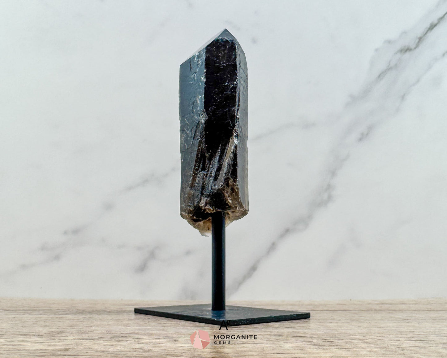 Smoky Quartz Points on Metal Stand – Handcrafted Energy Amplifier for Home & Office - Metaphysical Crystals