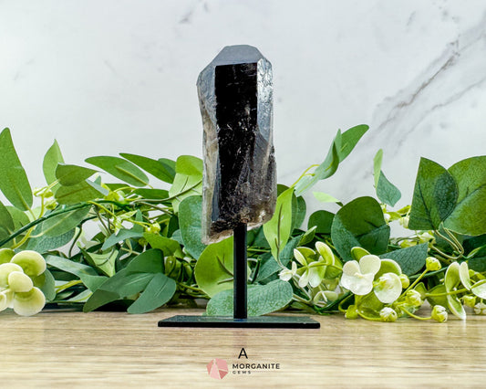 Smoky Quartz Points on Metal Stand – Handcrafted Energy Amplifier for Home & Office - Metaphysical Crystals