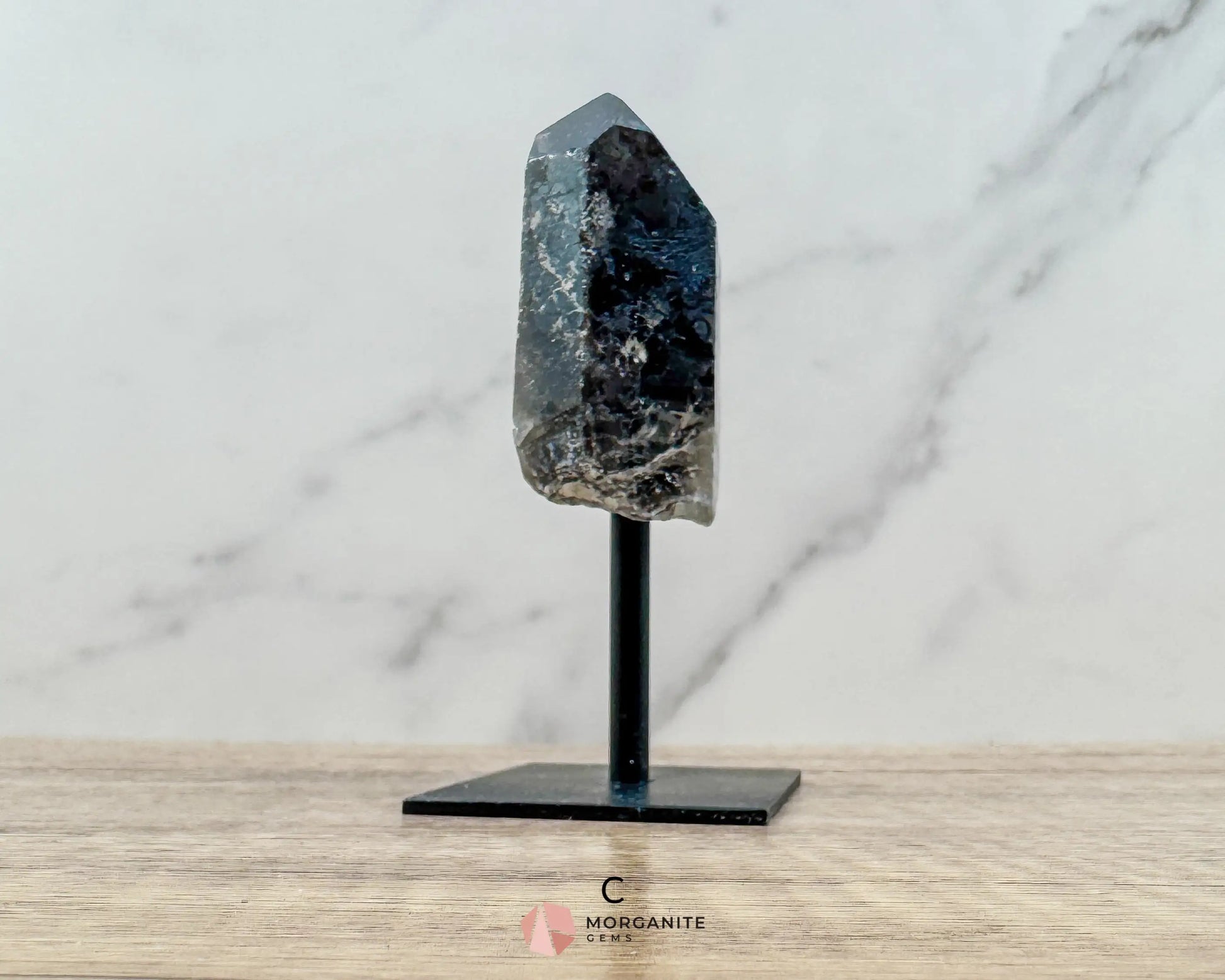 Smoky Quartz Points on Metal Stand – Handcrafted Energy Amplifier for Home & Office - Metaphysical Crystals