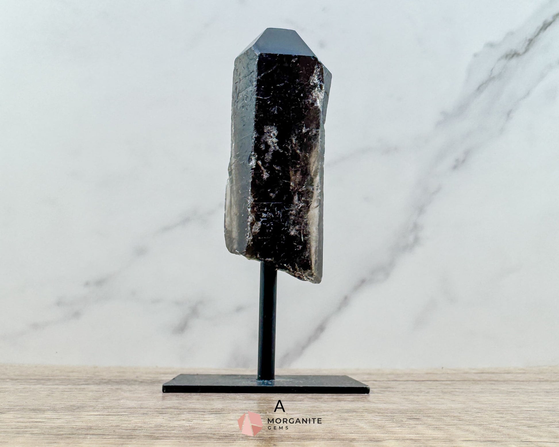 Smoky Quartz Points on Metal Stand – Handcrafted Energy Amplifier for Home & Office - Metaphysical Crystals