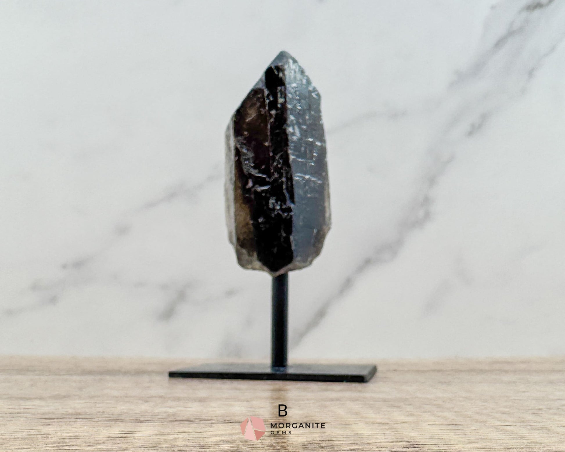 Smoky Quartz Points on Metal Stand – Handcrafted Energy Amplifier for Home & Office - Metaphysical Crystals