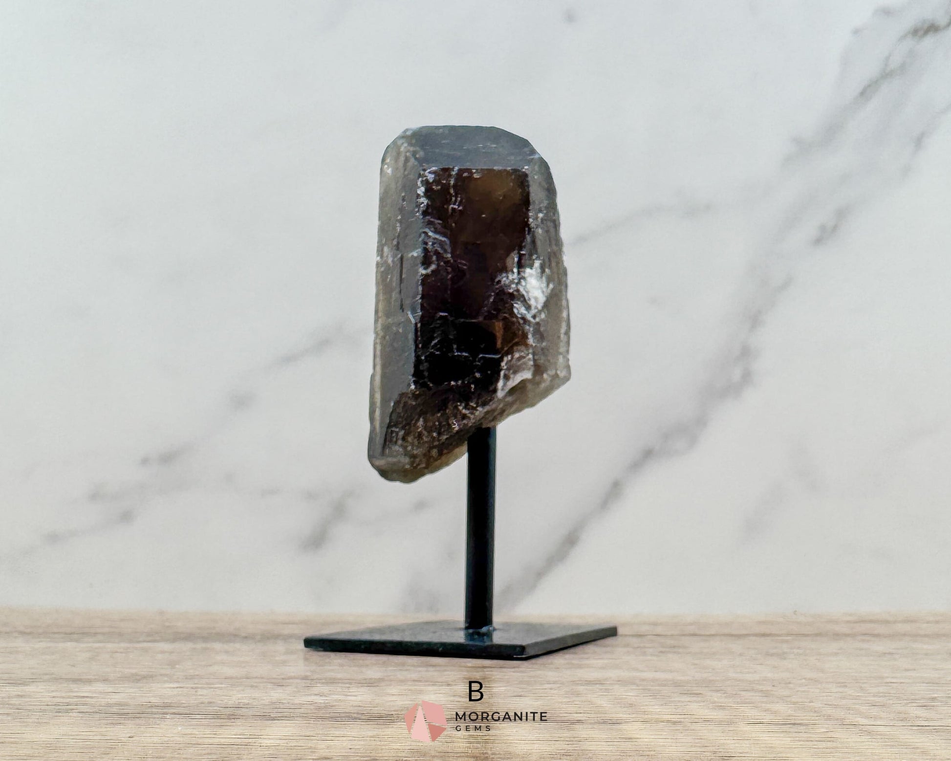 Smoky Quartz Points on Metal Stand – Handcrafted Energy Amplifier for Home & Office - Metaphysical Crystals