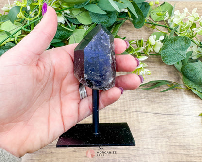 Smoky Quartz Points on Metal Stand – Handcrafted Energy Amplifier for Home & Office - Metaphysical Crystals