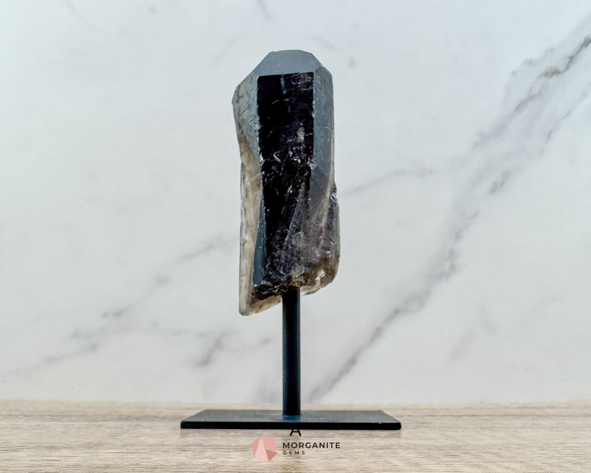 Smoky Quartz Points on Metal Stand – Handcrafted Energy Amplifier for Home & Office - A - Metaphysical Crystals