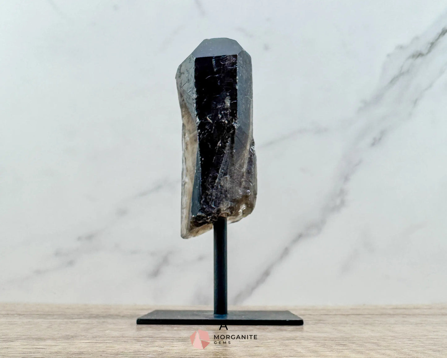 Smoky Quartz Points on Metal Stand – Handcrafted Energy Amplifier for Home & Office - A - Metaphysical Crystals