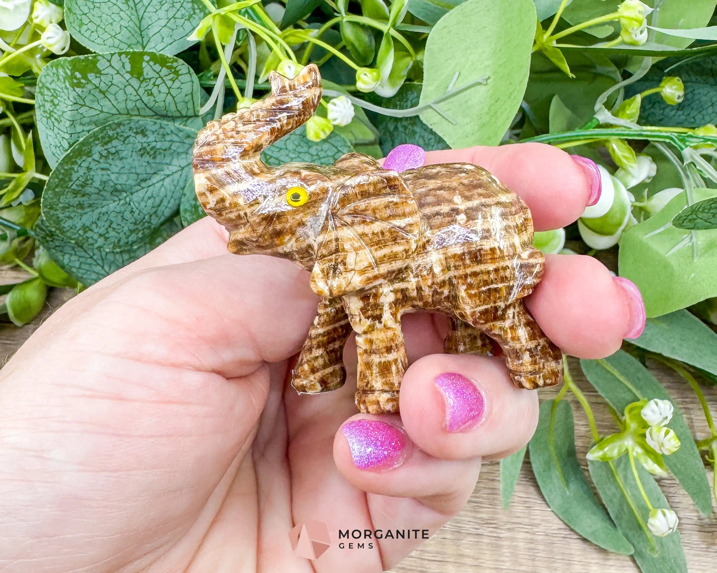 Soapstone Elephant (2”) – Hand-Carved Symbol of Strength Wisdom & Good Luck - Metaphysical Crystals