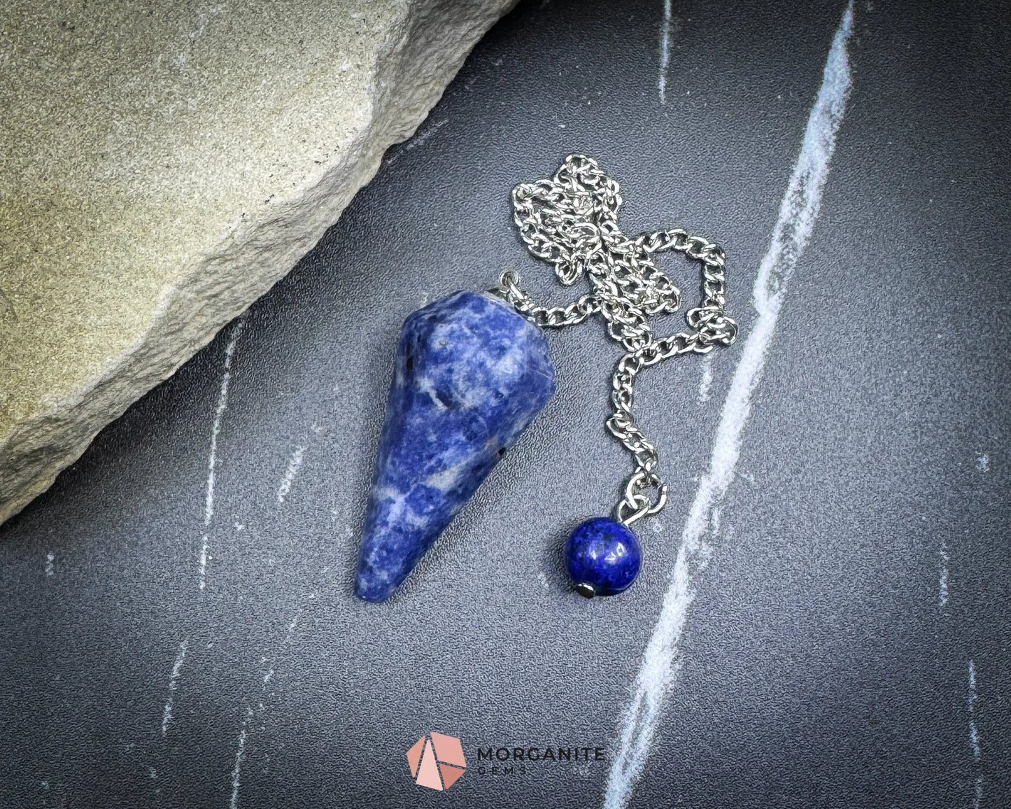 Sodalite Pendulum for Insight Mental Clarity & Spiritual Truth - Metaphysical Crystals