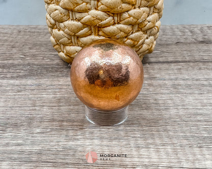 Solid Copper Sphere – Grounding & Healing Energy Tool for Balance, Vitality & Amplification-Morganite Gems