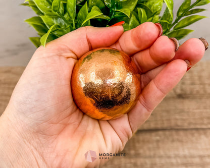 Solid Copper Sphere – Grounding & Healing Energy Tool for Balance, Vitality & Amplification-Morganite Gems