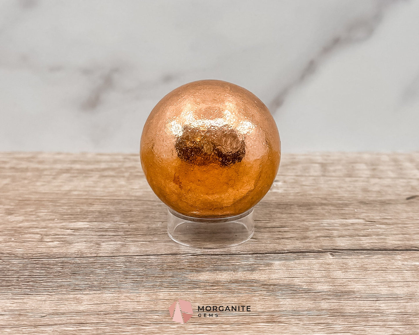 Solid Copper Sphere – Grounding & Healing Energy Tool for Balance, Vitality & Amplification-Morganite Gems