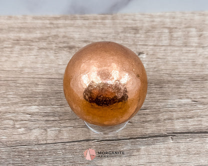 Solid Copper Sphere – Grounding & Healing Energy Tool for Balance, Vitality & Amplification-Morganite Gems