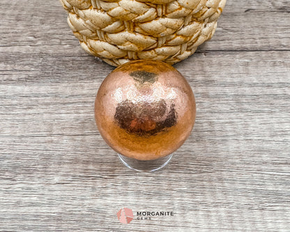 Solid Copper Sphere – Grounding & Healing Energy Tool for Balance, Vitality & Amplification-Morganite Gems