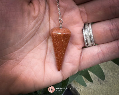 Crystal Pendulums for Energy Work Divination & Spiritual Guidance | Mini & Regular Sizes - Goldstone - Metaphysical