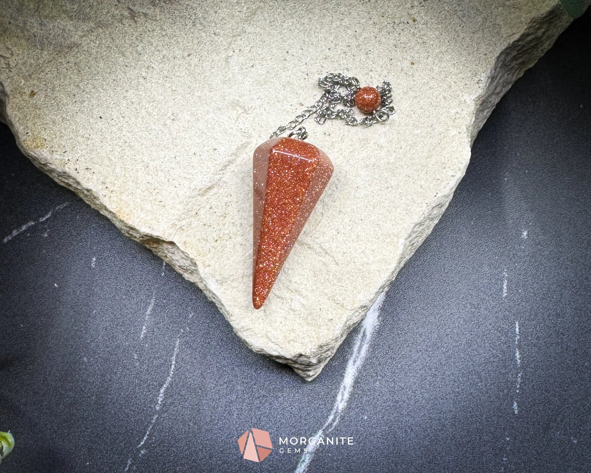 Goldstone Pendulum for Ambition Motivation & Personal Drive - Metaphysical Crystals