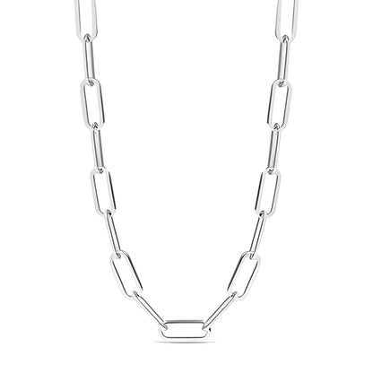 Stainless Steel Paperclip Chain Necklace-Morganite Gems