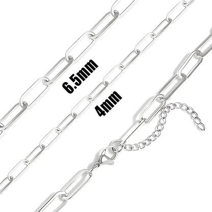 Stainless Steel Paperclip Chain Necklace-Morganite Gems