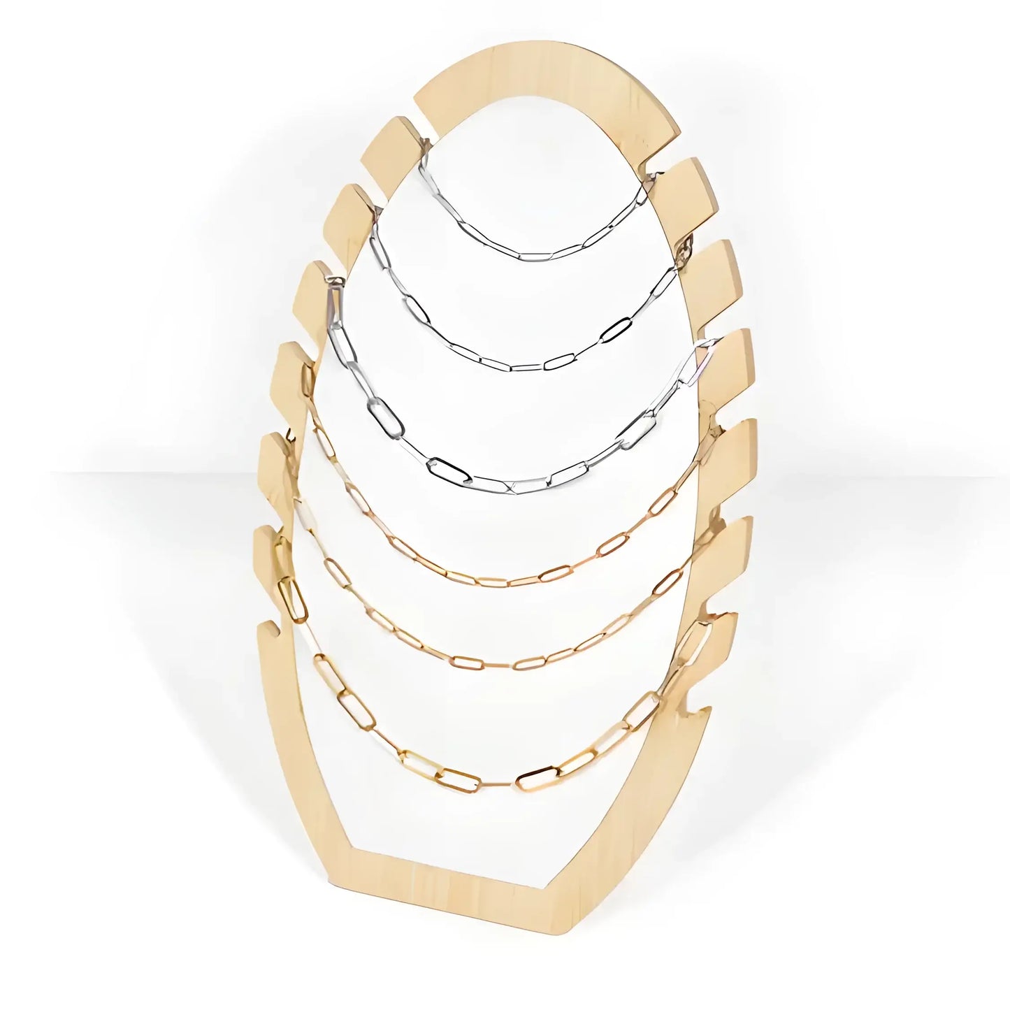 Stainless Steel Paperclip Chain Necklace-Morganite Gems