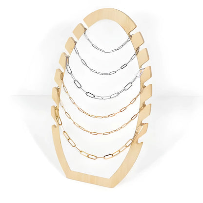 Stainless Steel Paperclip Chain Necklace-Morganite Gems