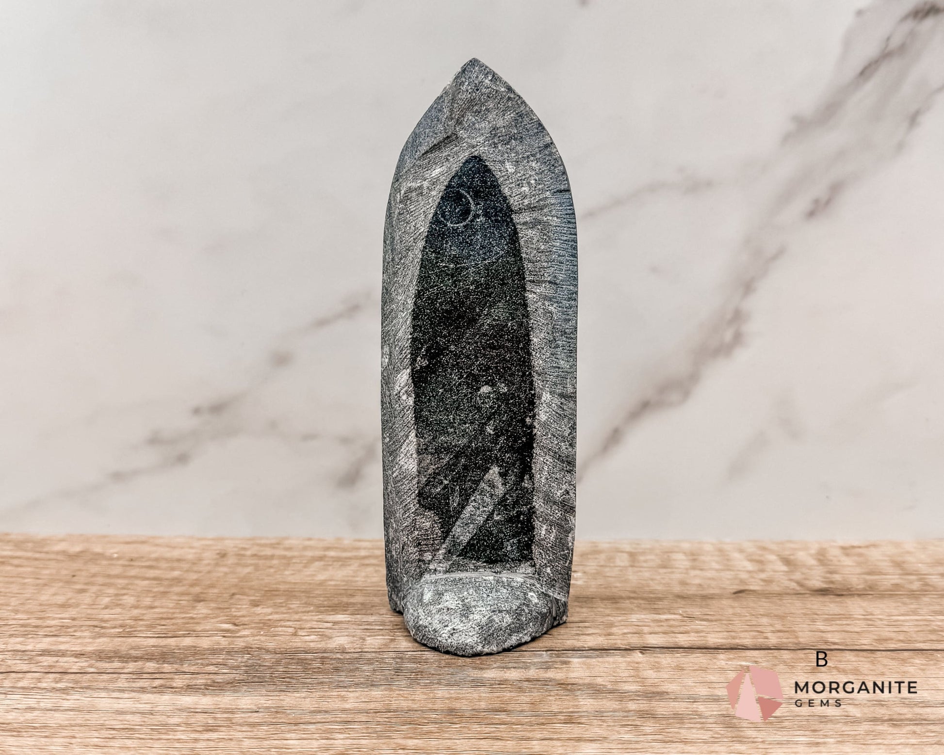 Standing Orthoceras Fossil Tower – Ancient Fossil for Grounding, Transformation & Historical Beauty-Morganite Gems