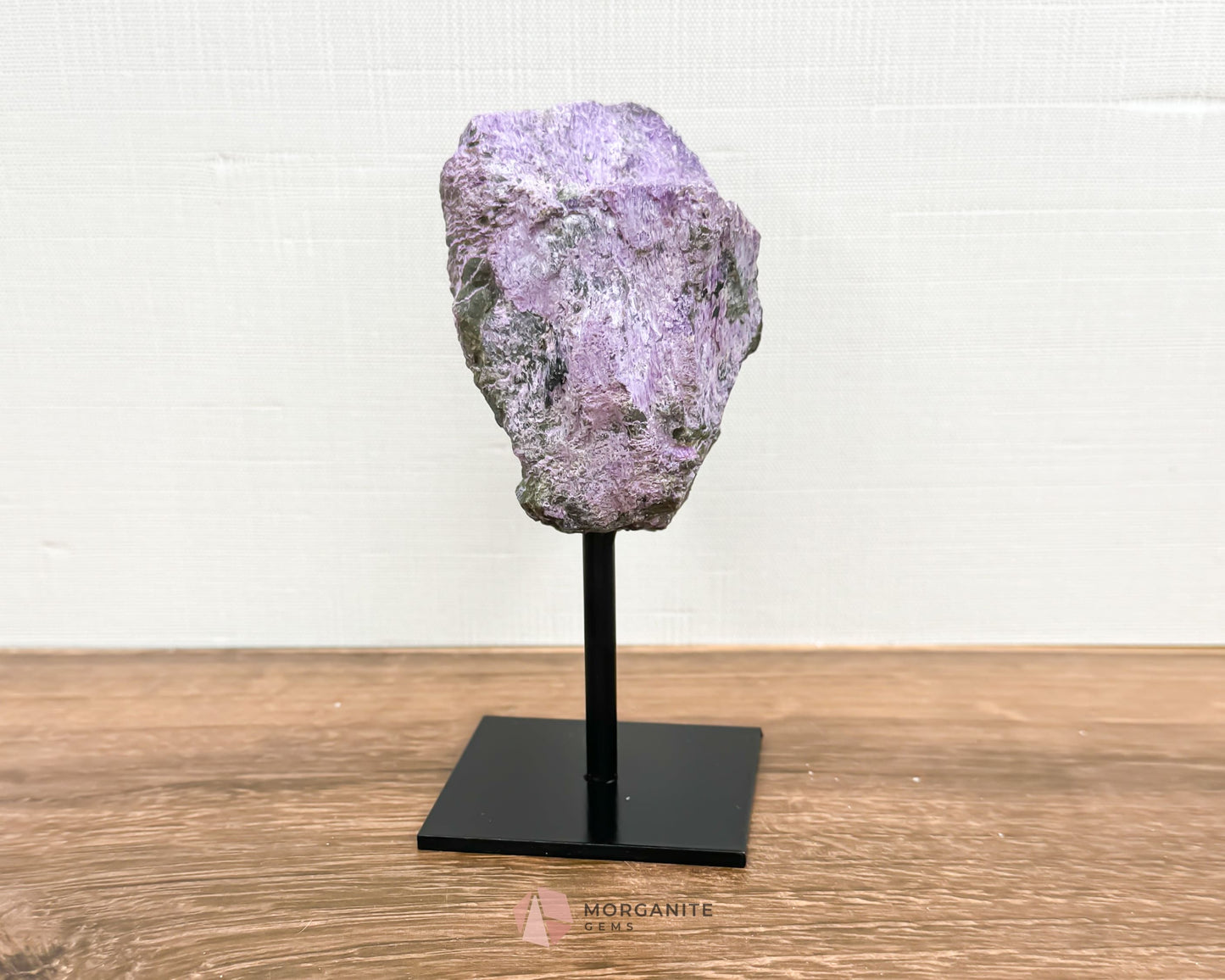 Stichtite Specimen on Metal Stand-Morganite Gems