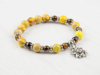 Sunflower Gemstone Bracelet-Morganite Gems