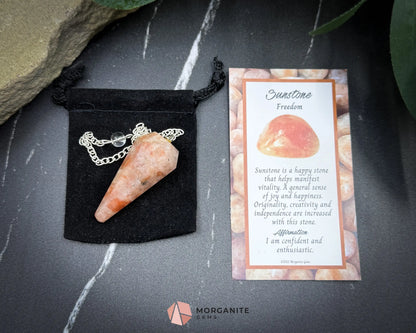Sunstone Pendulum for Joy Confidence & Solar Energy - Metaphysical Crystals