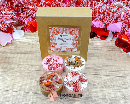 Sweetheart Tea Light Candle Set | Valentine Soy Tea Lights | Romantic Gift Set | Pink & Cozy Scents