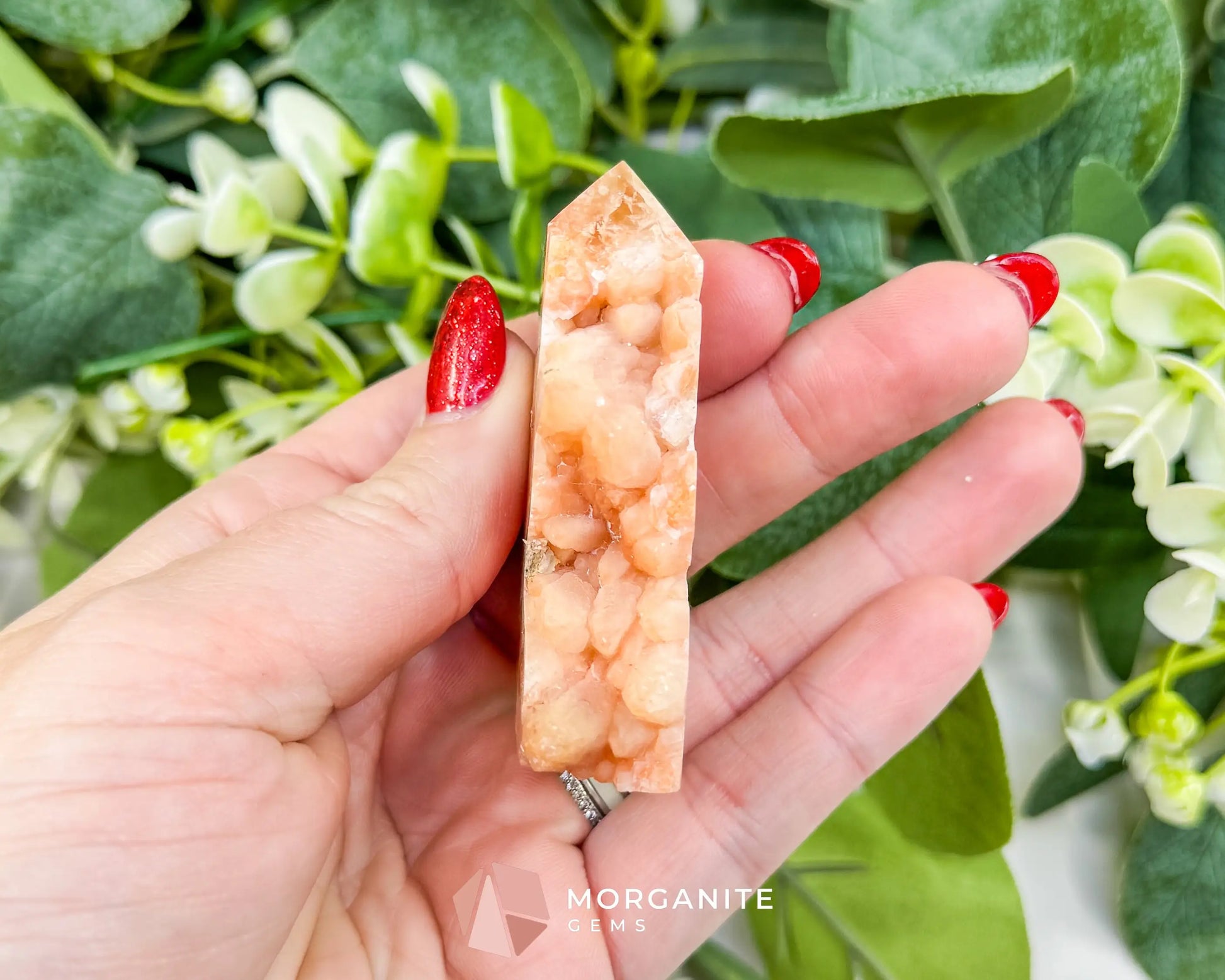 Tangerine Dogtooth Calcite Point No. 1 (2.2oz) – Natural Wolftooth Crystal for Creativity & Vitality