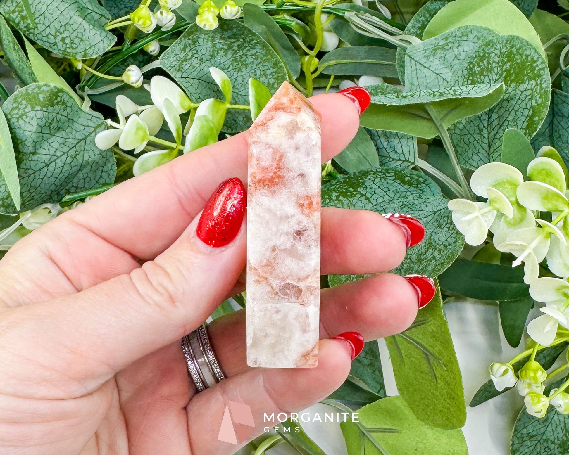Tangerine Dogtooth Calcite Point No. 1 (2.2oz) – Natural Wolftooth Crystal for Creativity & Vitality