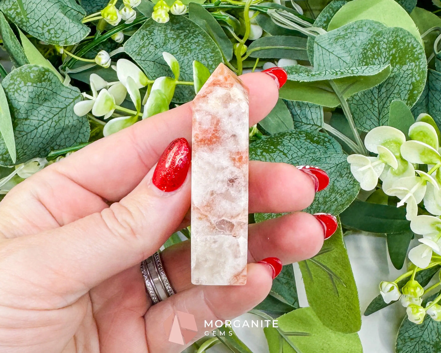 Tangerine Dogtooth Calcite Point No. 1 (2.2oz) – Natural Wolftooth Crystal for Creativity & Vitality