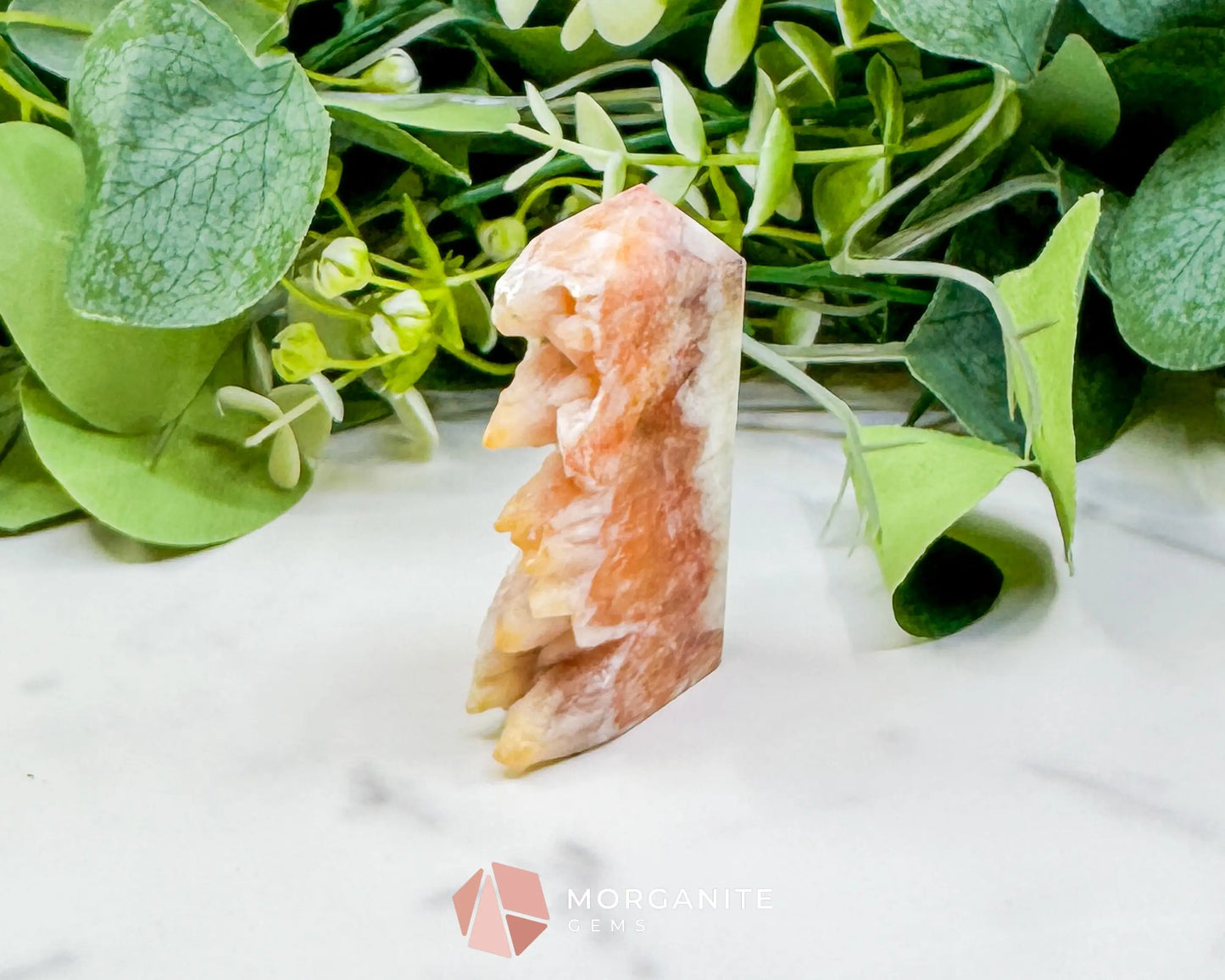 Tangerine Dogtooth Calcite Point No. 2 (2.3oz) – Natural Wolftooth Crystal for Creativity & Sacral Healing