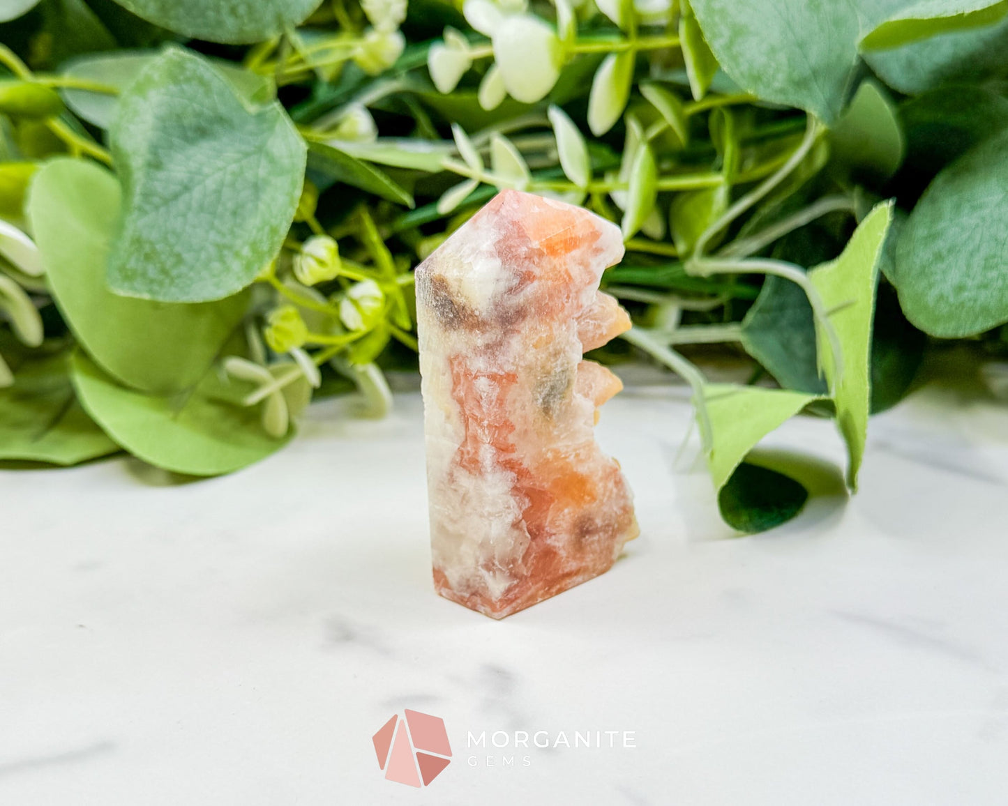 Tangerine Dogtooth Calcite Point No. 2 (2.3oz) – Natural Wolftooth Crystal for Creativity & Sacral Healing