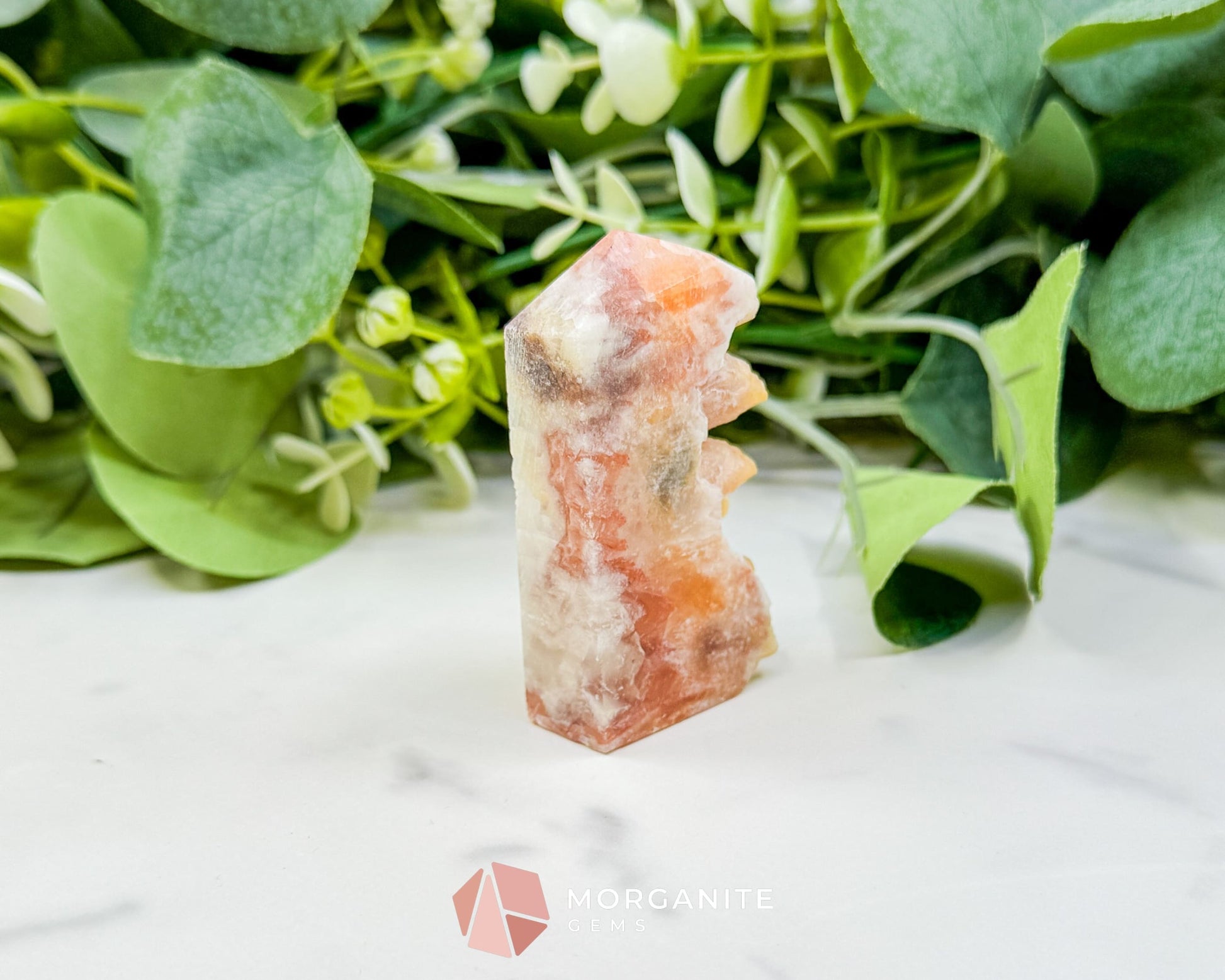 Tangerine Dogtooth Calcite Point No. 2 (2.3oz) – Natural Wolftooth Crystal for Creativity & Sacral Healing