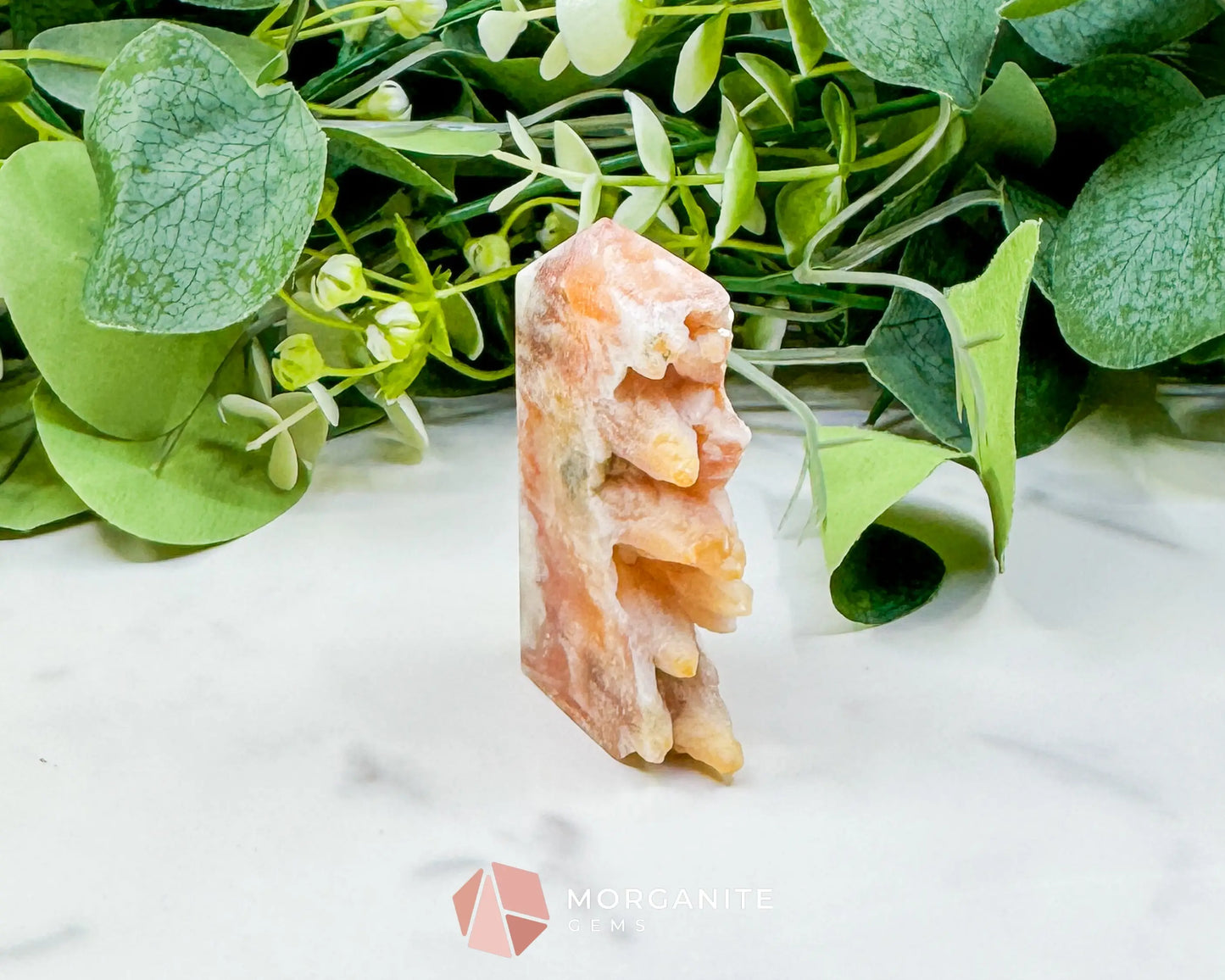 Tangerine Dogtooth Calcite Point No. 2 (2.3oz) – Natural Wolftooth Crystal for Creativity & Sacral Healing