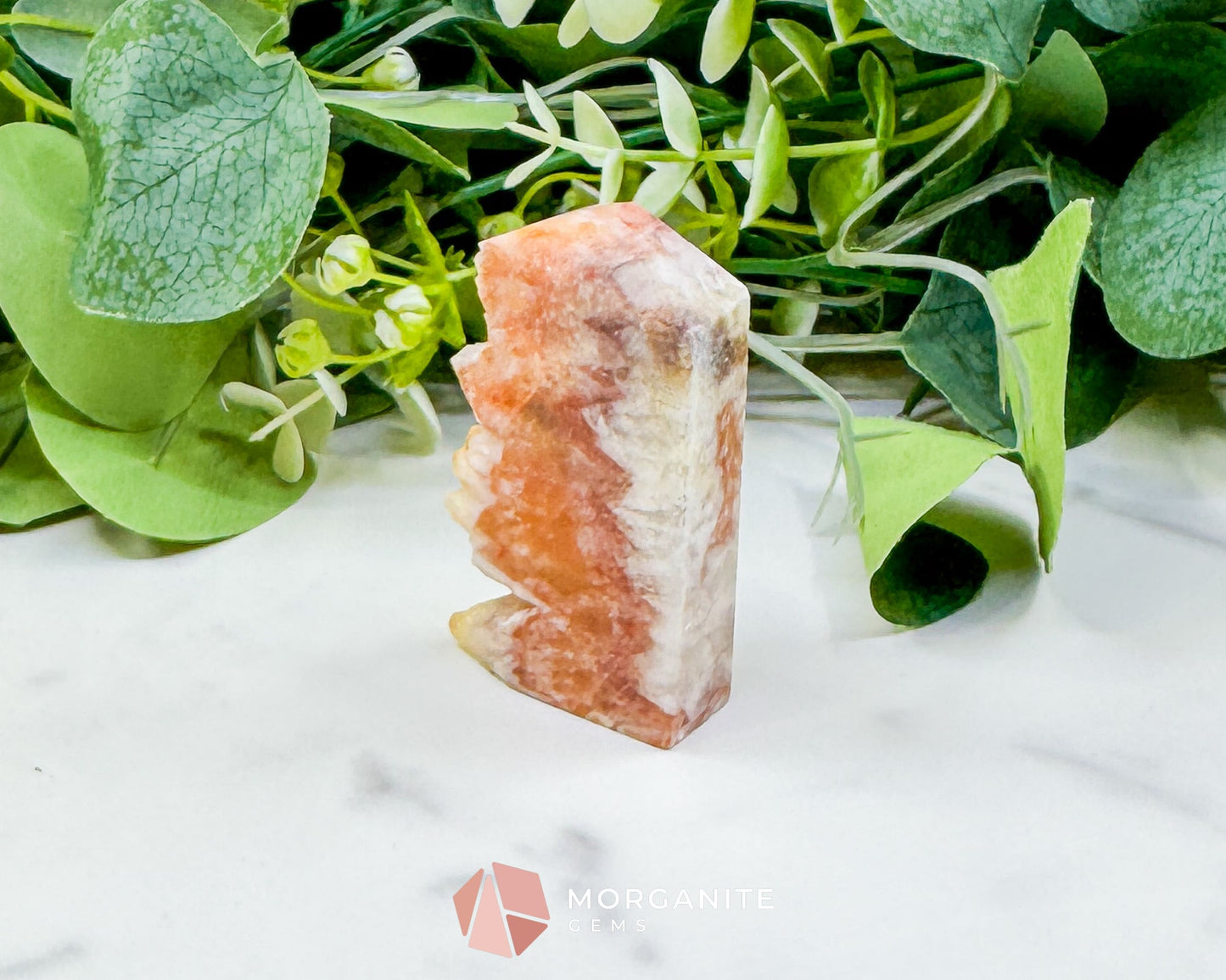 Tangerine Dogtooth Calcite Point No. 2 (2.3oz) – Natural Wolftooth Crystal for Creativity & Sacral Healing