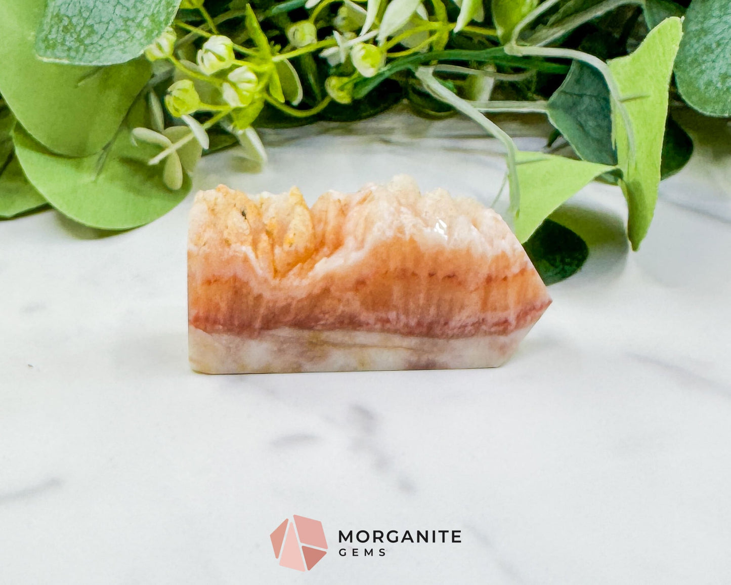 Tangerine Dogtooth Calcite Point No. 3 (2.5oz) – Natural Wolftooth Crystal for Manifestation & Creativity
