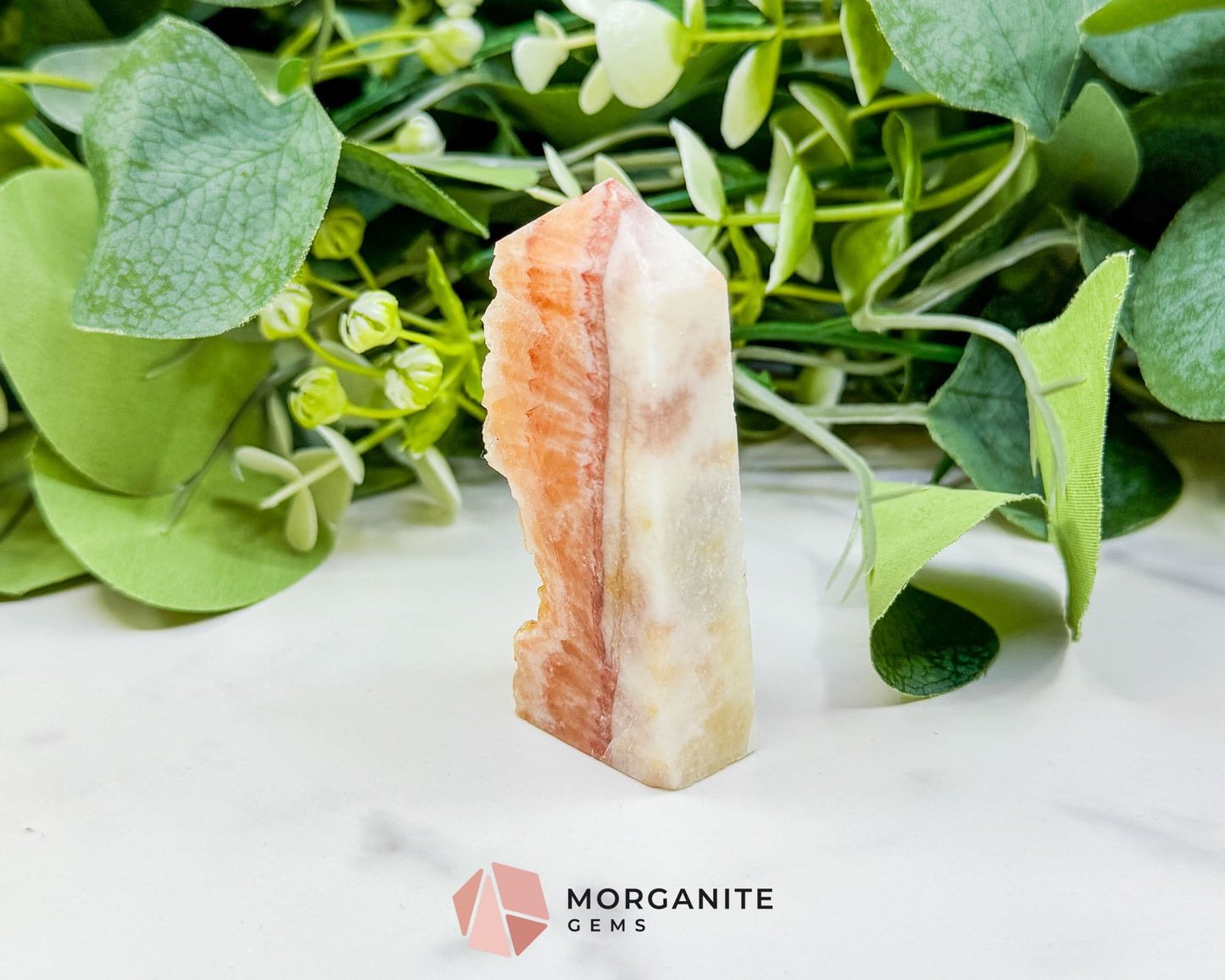 Tangerine Dogtooth Calcite Point No. 3 (2.5oz) – Natural Wolftooth Crystal for Manifestation & Creativity