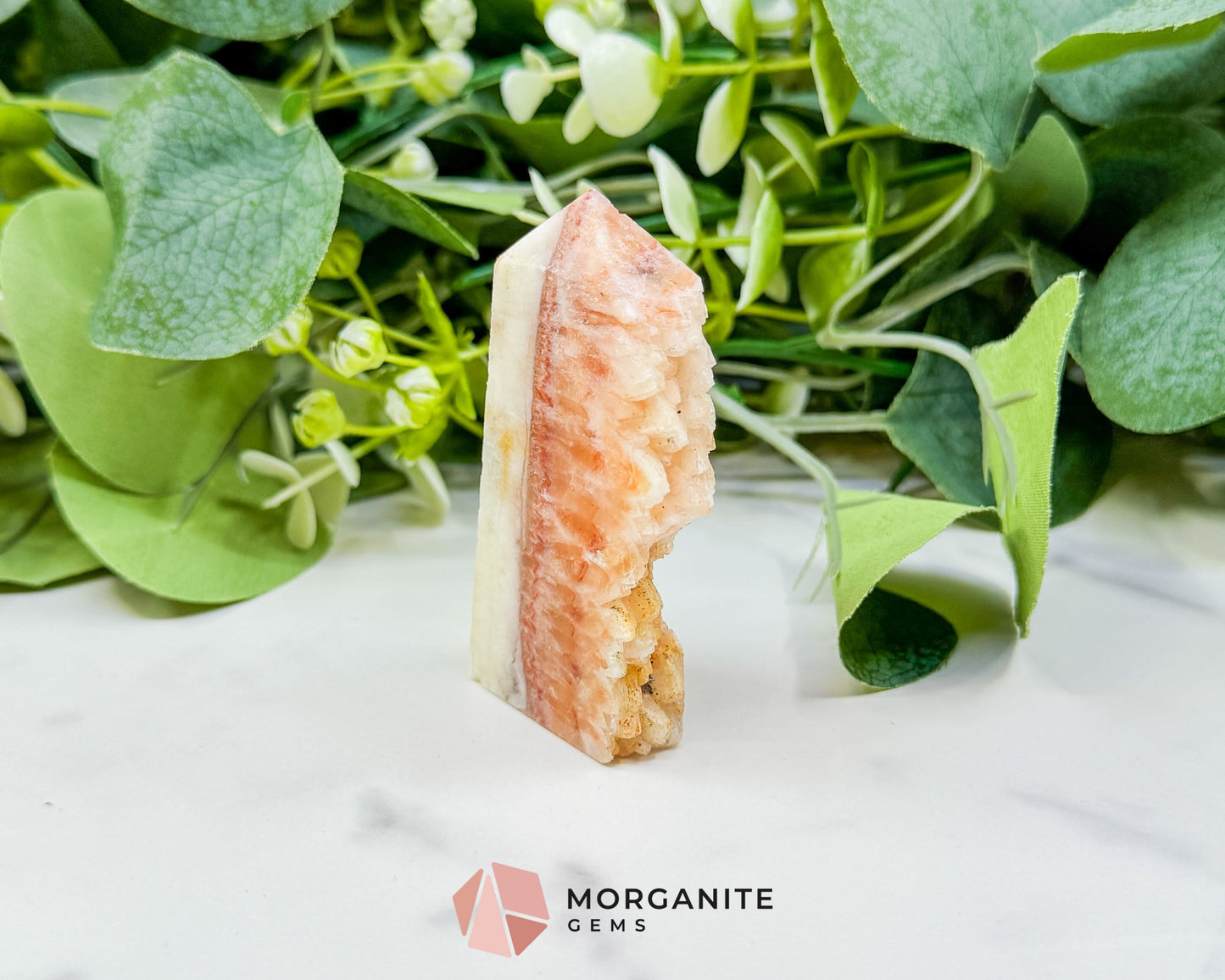 Tangerine Dogtooth Calcite Point No. 3 (2.5oz) – Natural Wolftooth Crystal for Manifestation & Creativity