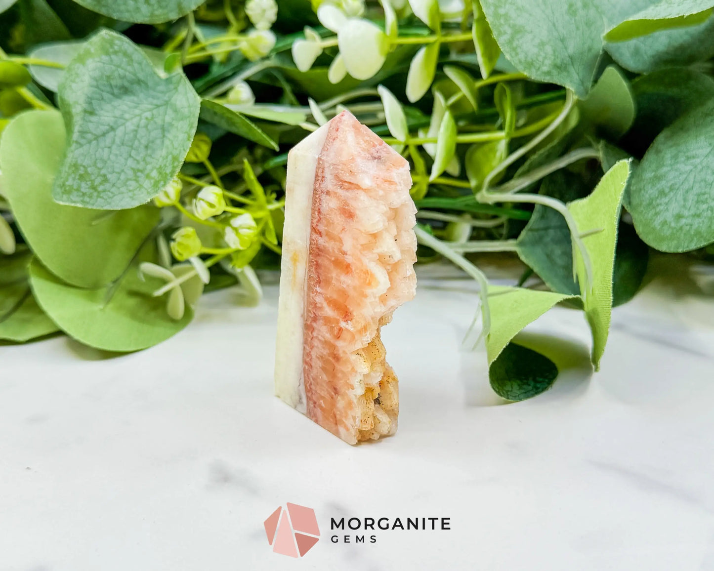 Tangerine Dogtooth Calcite Point No. 3 (2.5oz) – Natural Wolftooth Crystal for Manifestation & Creativity